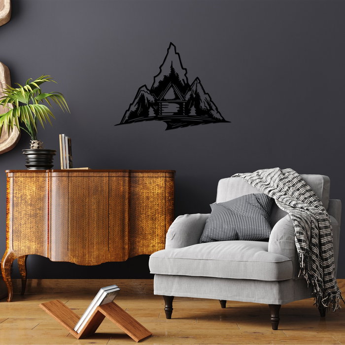 Wallity Everest Escultura de Pared de Metal Negra